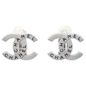 Chanel CC Earrings Clip-On Silver 98P 194600